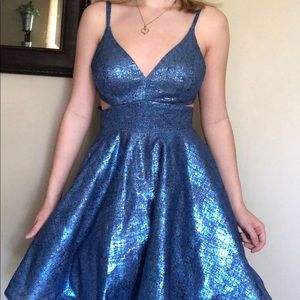 BLUE hoco dress great condition worn once